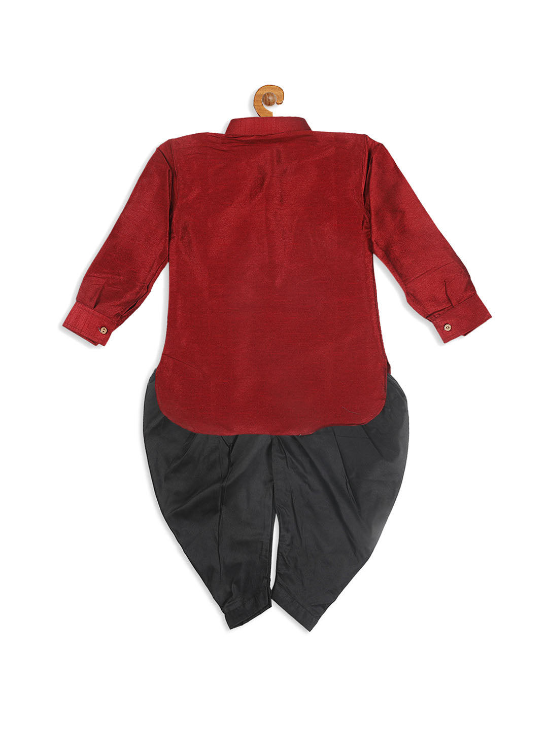 Vastramay sishu boys maroon black kurta with dhoti pants
