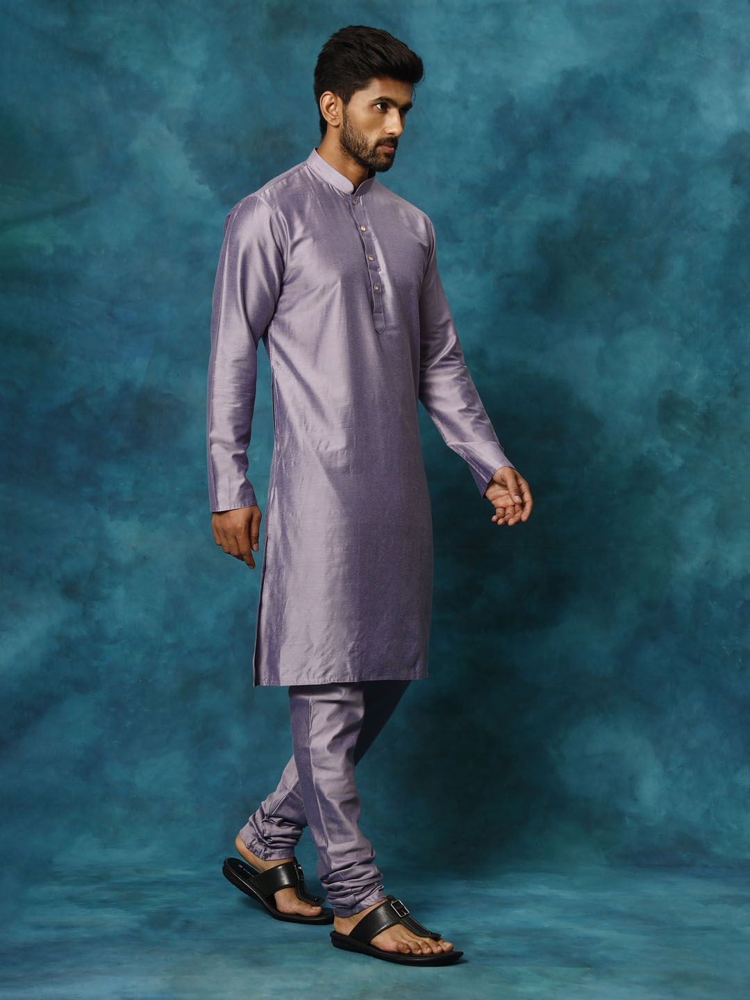 vastramay mens purple viscose kurta pyjama set