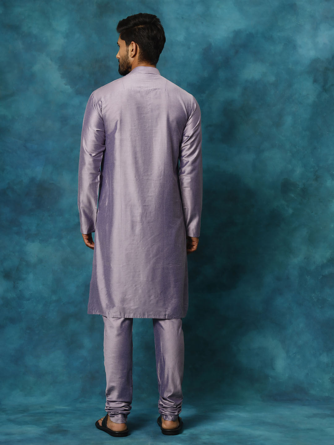 vastramay mens purple viscose kurta pyjama set