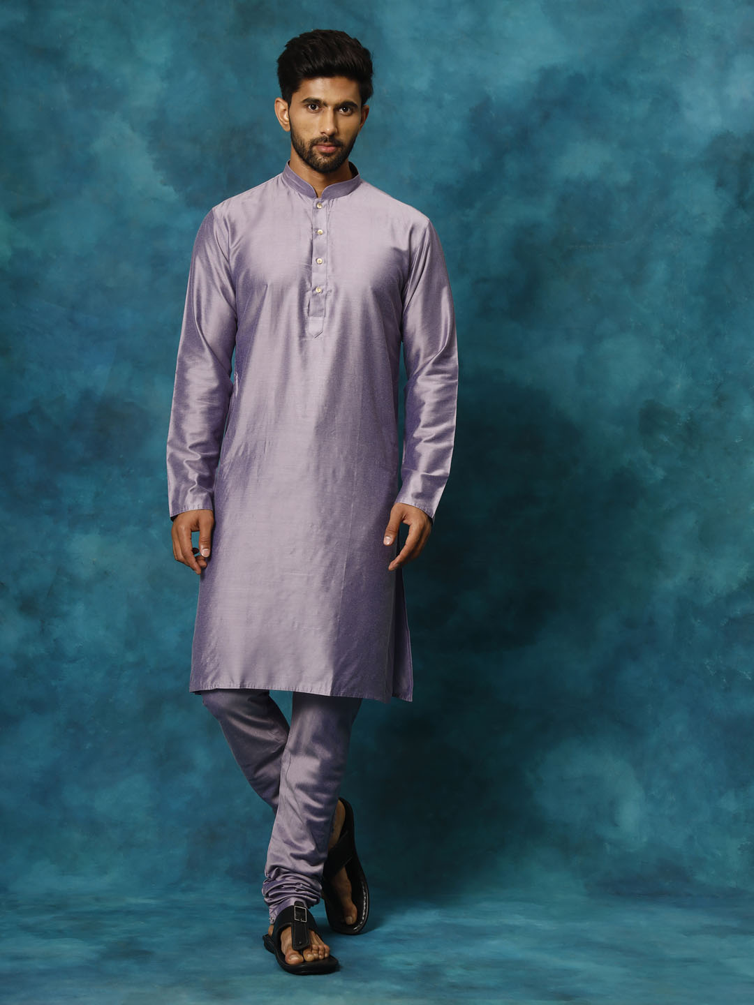 vastramay mens purple viscose kurta pyjama set