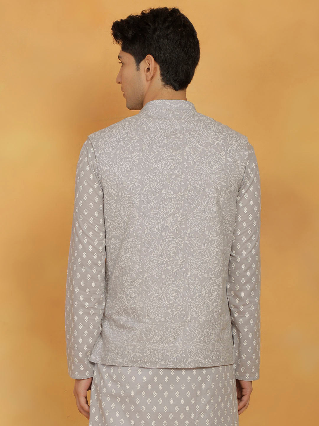 vastramay mens gray cotton nehru jacket