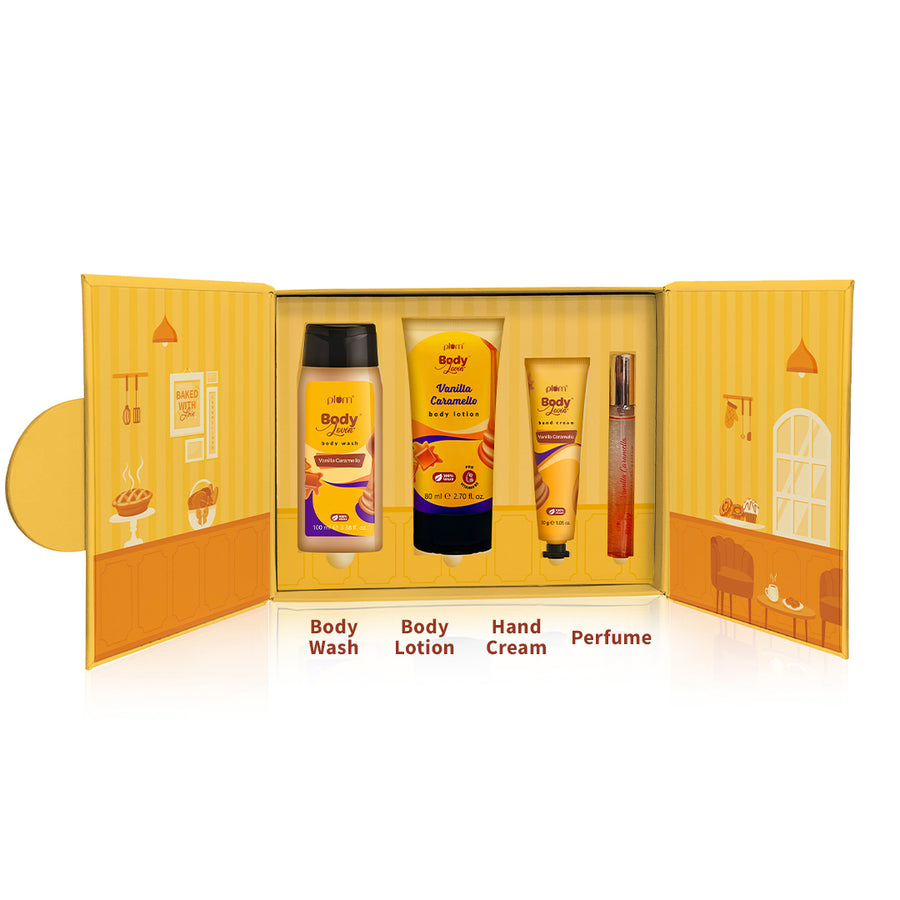 Plum Vanilla Caramello Bath Set