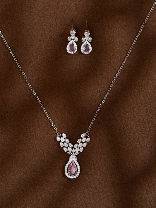 Zeraki Jewels Vanya Silver Necklace Set