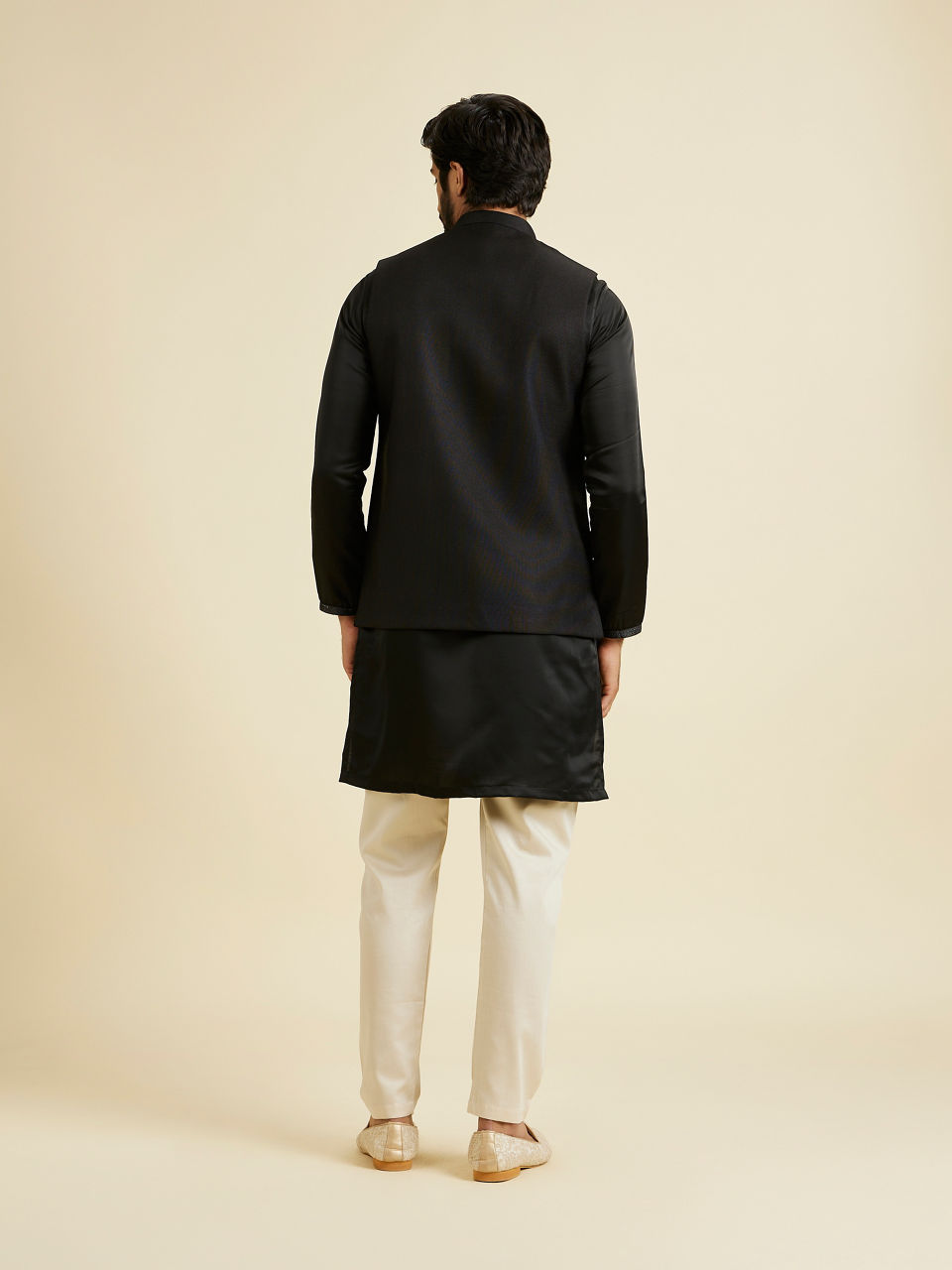 Manyavar Black Extravaganza Nehru Jacket - view 5