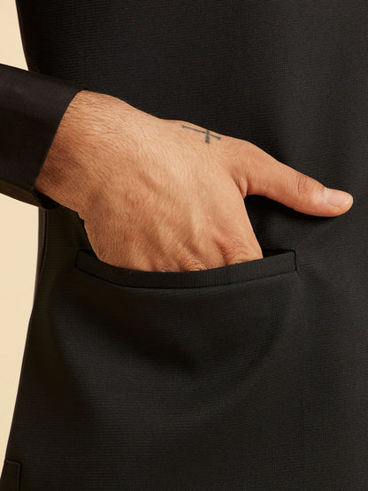 Manyavar Classy Black Nehru Jacket - view 4