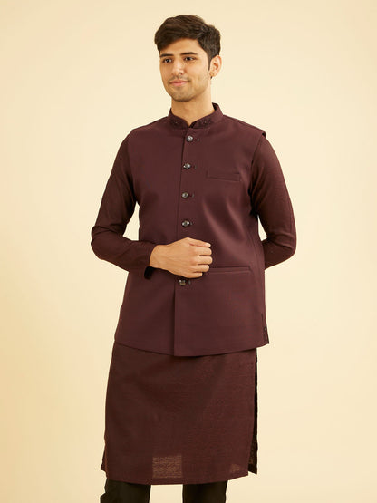 Manyavar Maroon Majesty Nehru Jacket