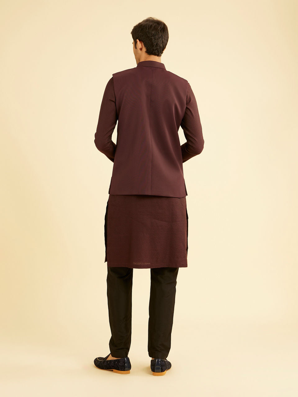 Manyavar Maroon Majesty Nehru Jacket - view 5
