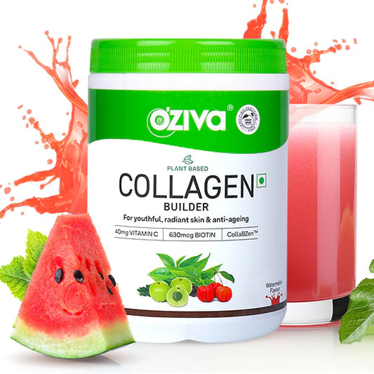 Oziva Vegan Collagen With Biotin & Vitamin C for Skin Radiance & Hydration Watermelon  -200 g