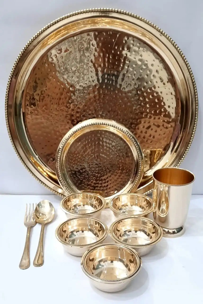 Luxury brass thali set | dinner set - PUSHMYCART