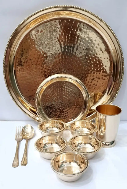 Luxury brass thali set | dinner set - PUSHMYCART