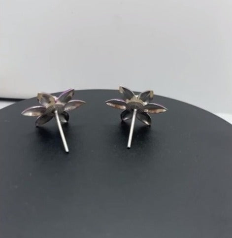 Pure Silver Enamel Purple Flowers 5g (Pack of 2) - PUSHMYCART