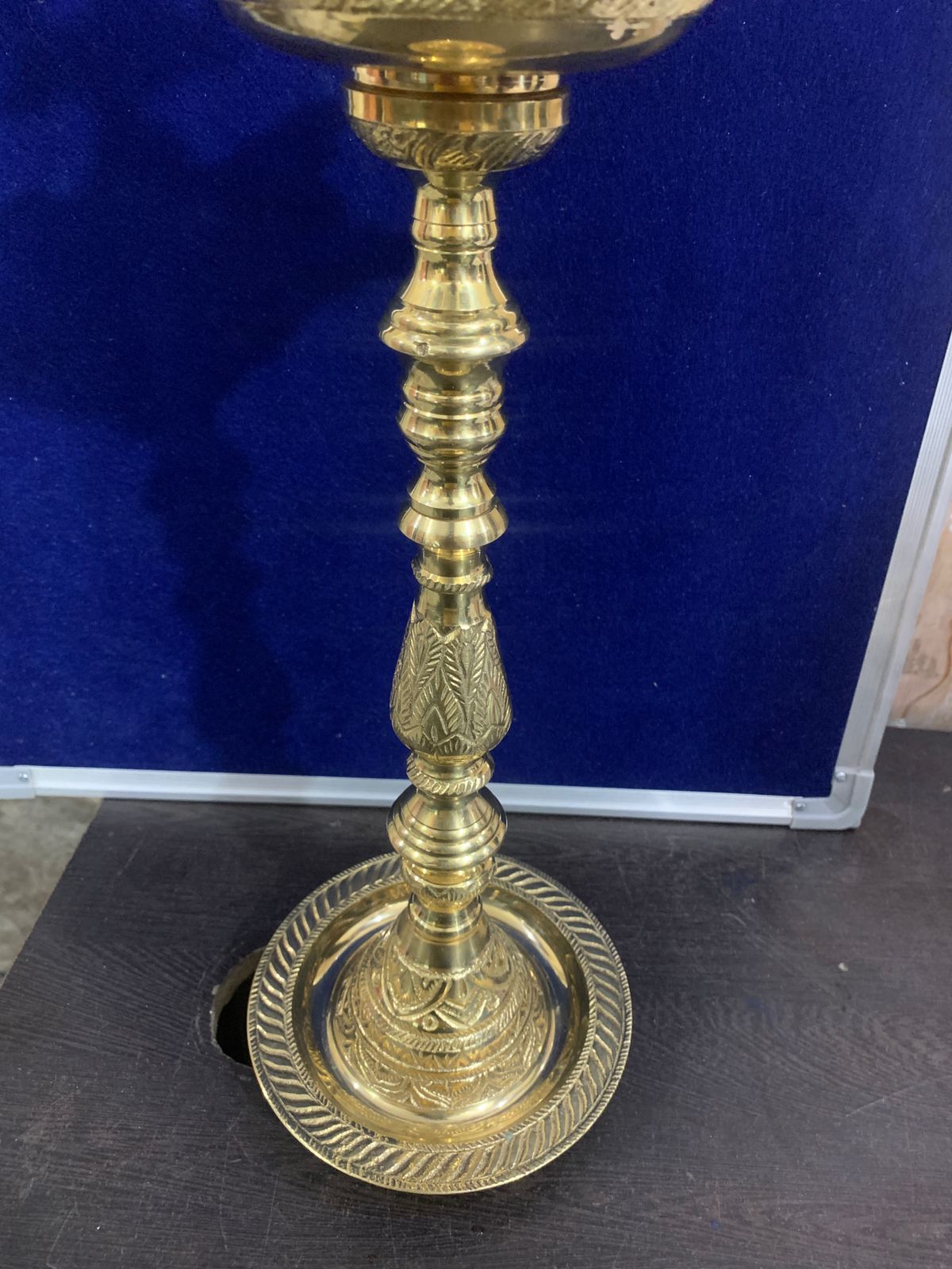 Brass Table Mahabharat Oil Lamp Deepak 2kg - PUSHMYCART