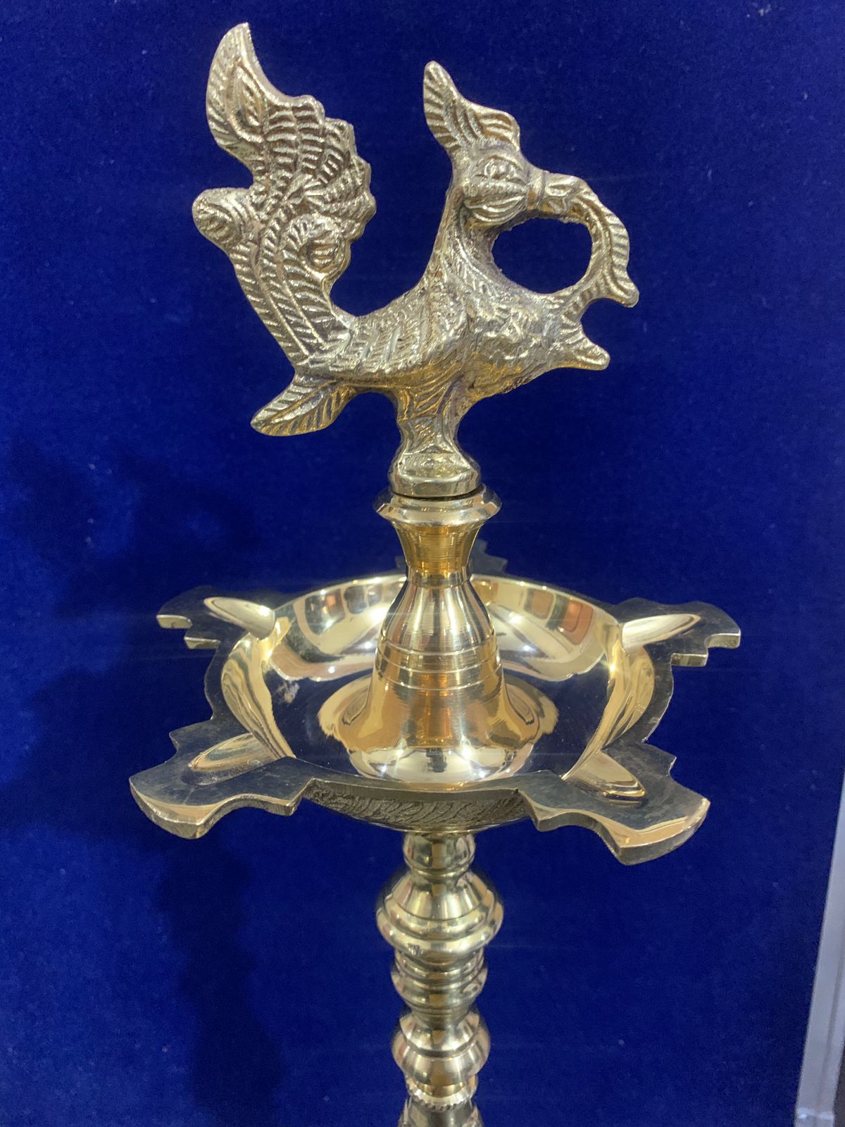 Brass Table Mahabharat Oil Lamp Deepak 2kg - PUSHMYCART
