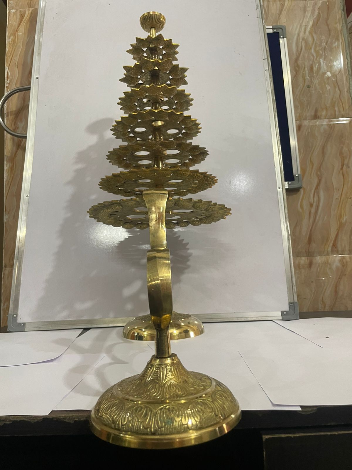 Brass Ganga Arti 108 Bati 5.97Kg - PUSHMYCART