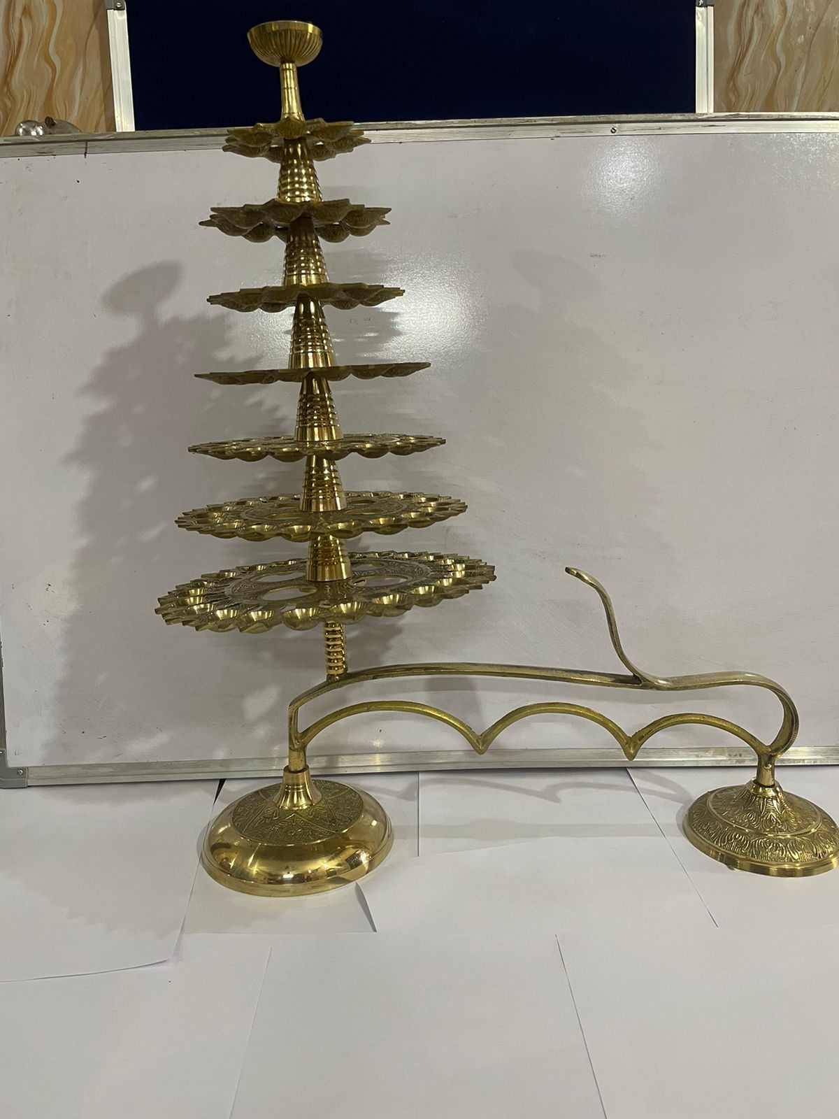 Brass Ganga Arti 108 Bati 5.97Kg - PUSHMYCART