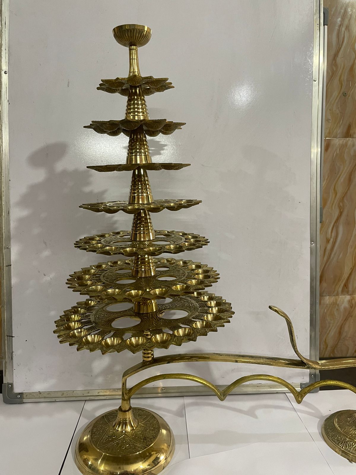 Brass Ganga Arti 108 Bati 5.97Kg - PUSHMYCART