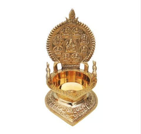 Brass Table Decor Oil Lamp Kamakshi Deepak 0.78Kg - PUSHMYCART
