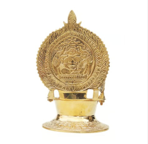 Brass Table Decor Oil Lamp Kamakshi Deepak 0.78Kg - PUSHMYCART