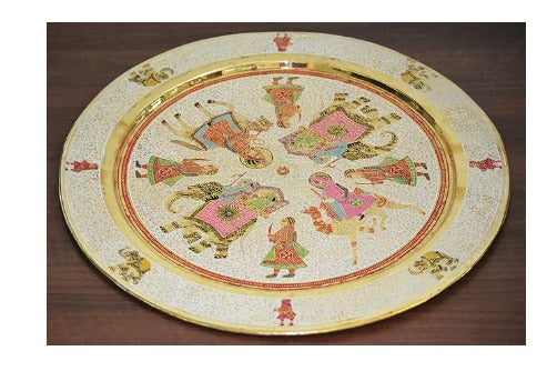 Brass Showpiece Surahi Set With 6 Wine Glasses - PUSHMYCART