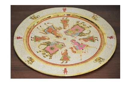 Brass Showpiece Surahi Set With 6 Wine Glasses - PUSHMYCART