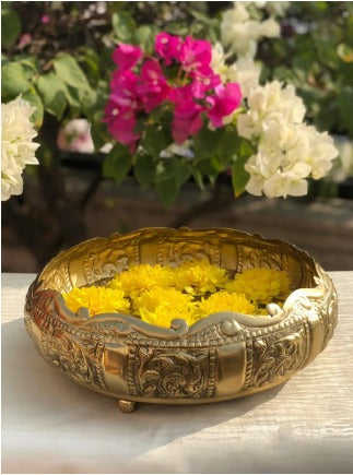 Brass Flower Urli Diwali Gifting Item - PUSHMYCART