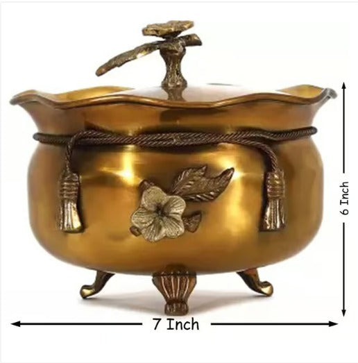 Brass Jar For Home Decor 0.64 Kg - PUSHMYCART