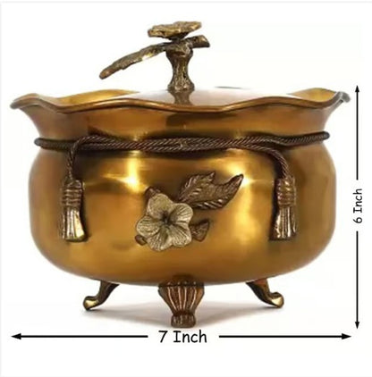 Brass Jar For Home Decor 0.64 Kg - PUSHMYCART