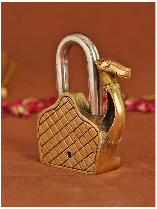 Brass Showpiece & Working Camel Shape Lock – PUSHMYCART