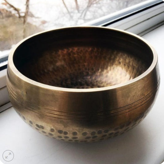 Brass Tibetan Singing Bowl With Stick 357gm - PUSHMYCART