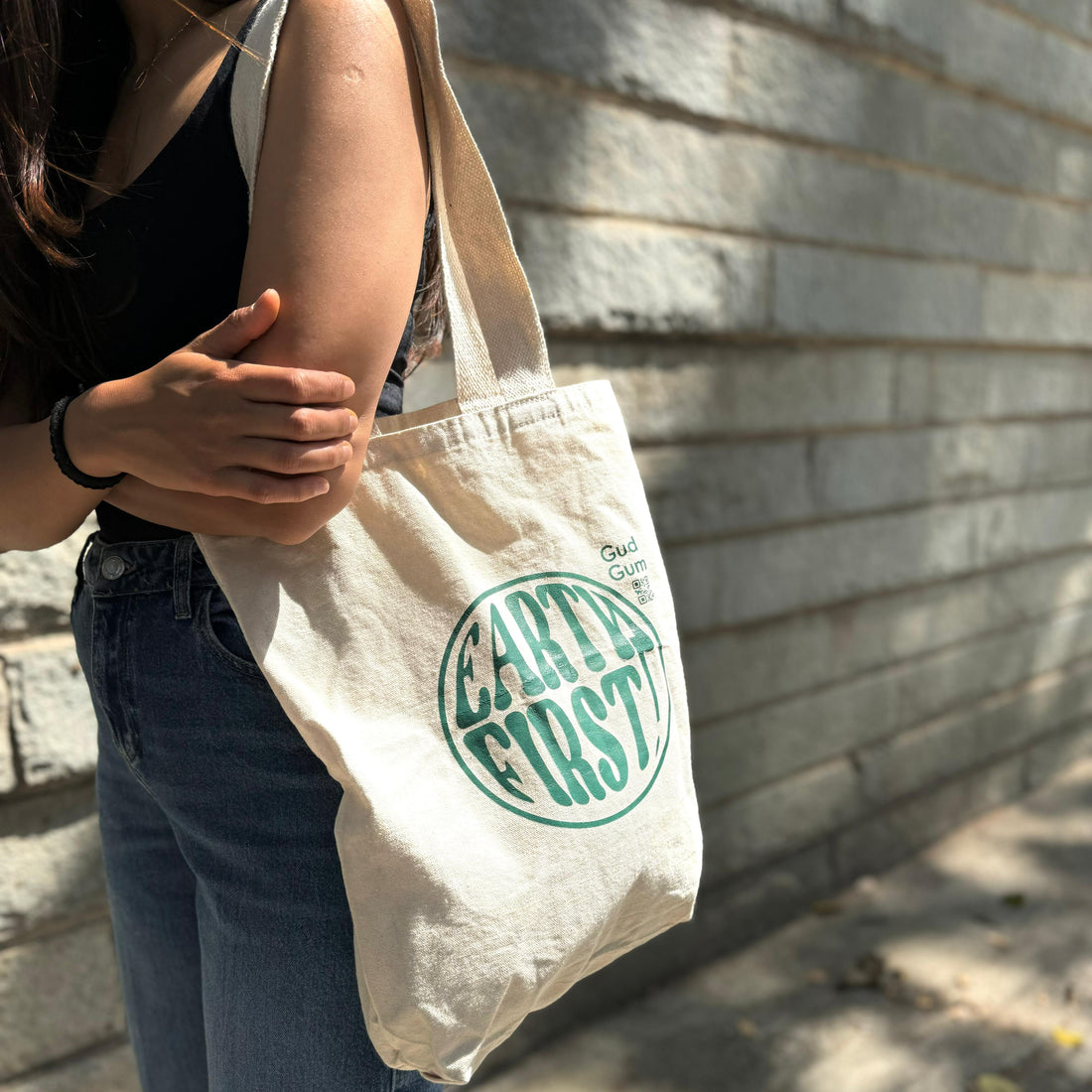Gud Gum Canvas Tote Bag | Earth First! | Carry Good Vibes Everywhere! - PUSHMYCART