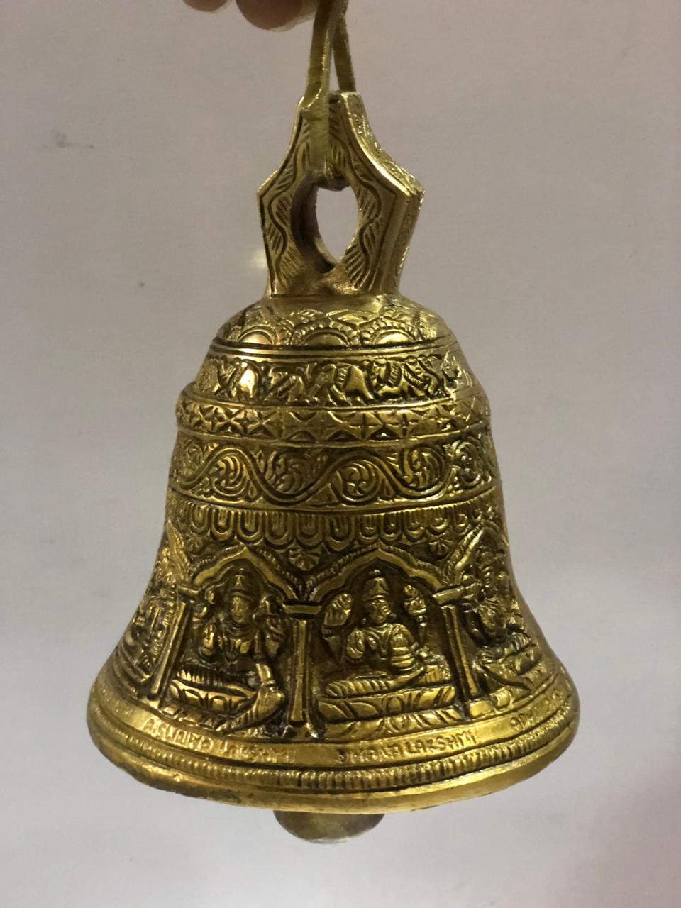 Brass Bell With Chain God Idol 3.16kg - PUSHMYCART