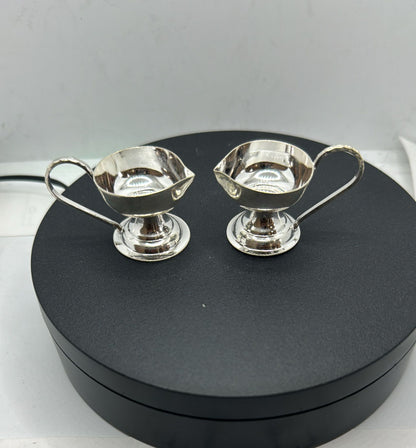Pure Silver Round Diyas Pair 19g - PUSHMYCART