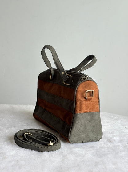 Juttix Striped Suede Duffel Bag for Women image
