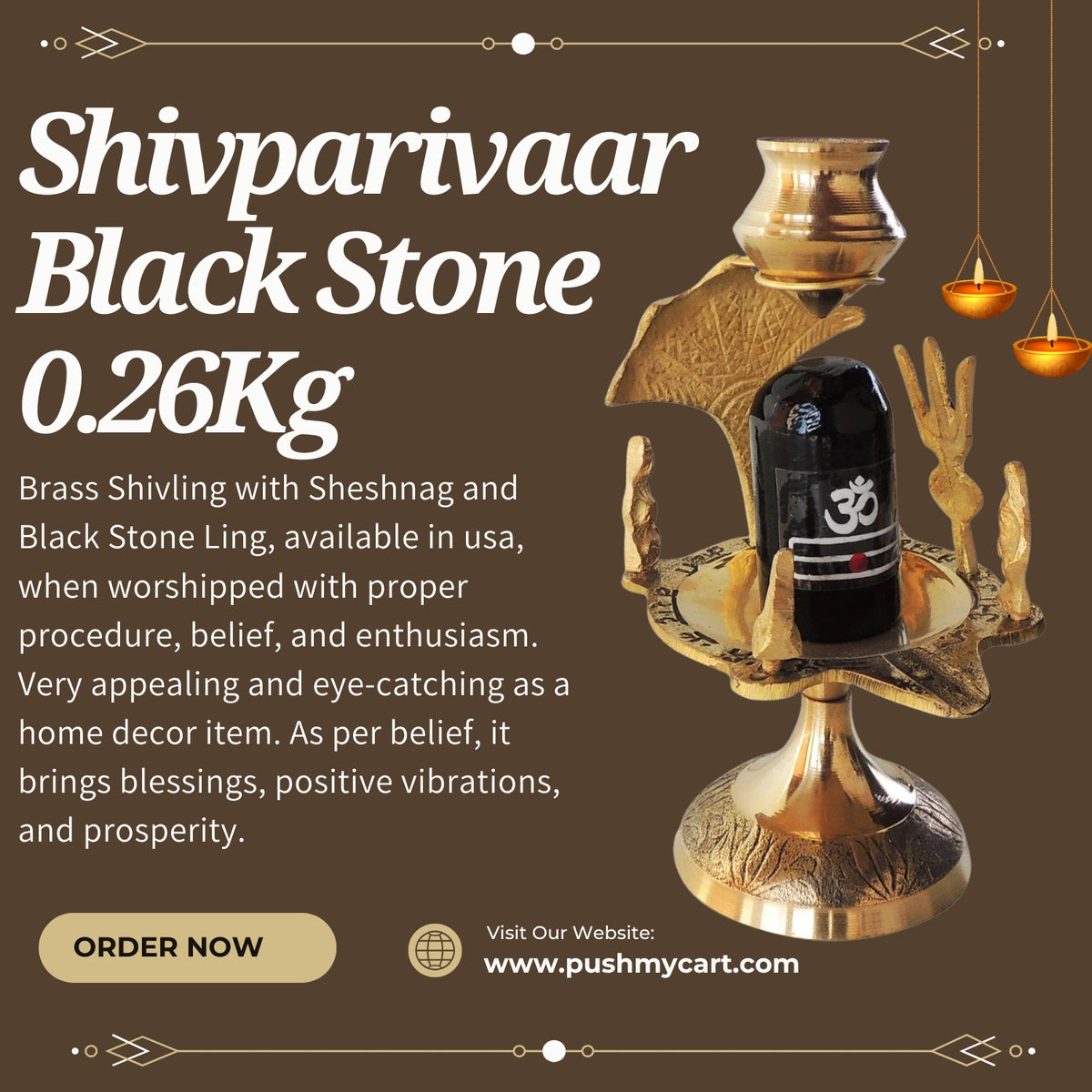 Brass Shivparivaar White Stone 0.26Kg - PUSHMYCART
