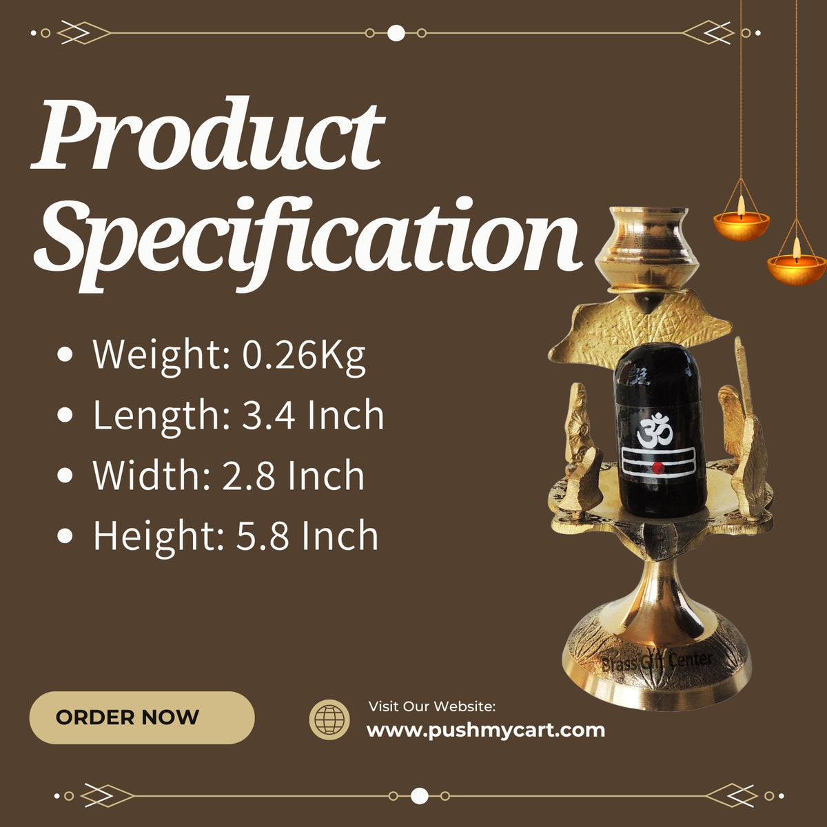 Brass Shivparivaar White Stone 0.26Kg - PUSHMYCART