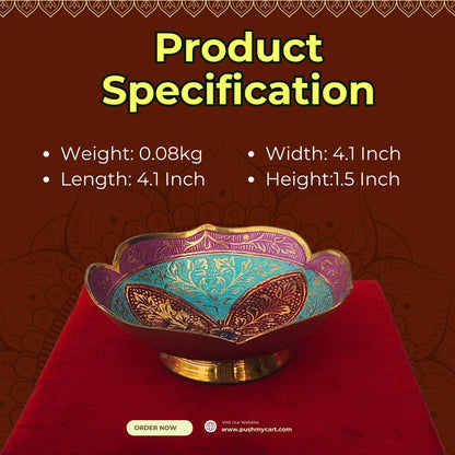 Brass Decorative Bowl Coloured 0.08kg - PUSHMYCART