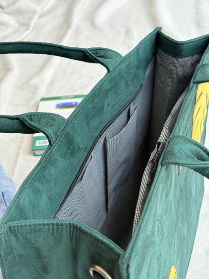 Juttix Maple Green Leaf Tote Bag for Women image