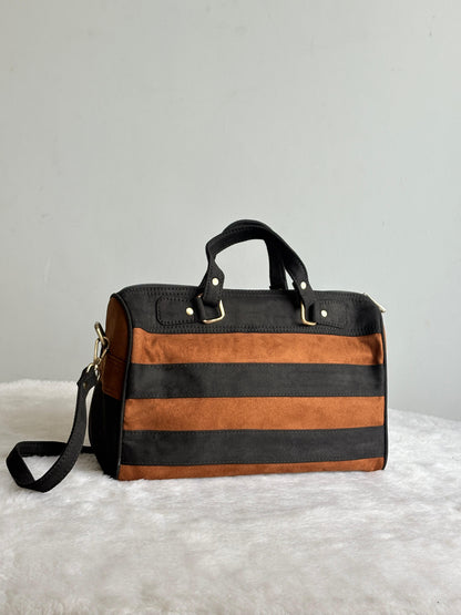 Juttix Striped Suede Duffel Bag for Women image