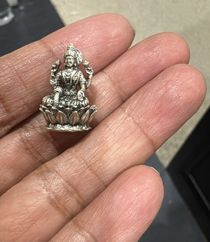 Pure Silver Antique Dhanalaxmi Sitting On Lotus 5.29G By Mahita Collections