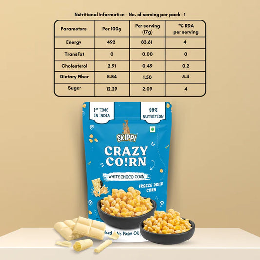 Skippi White Choco Skippi Crispy Crazy Corn - PUSHMYCART