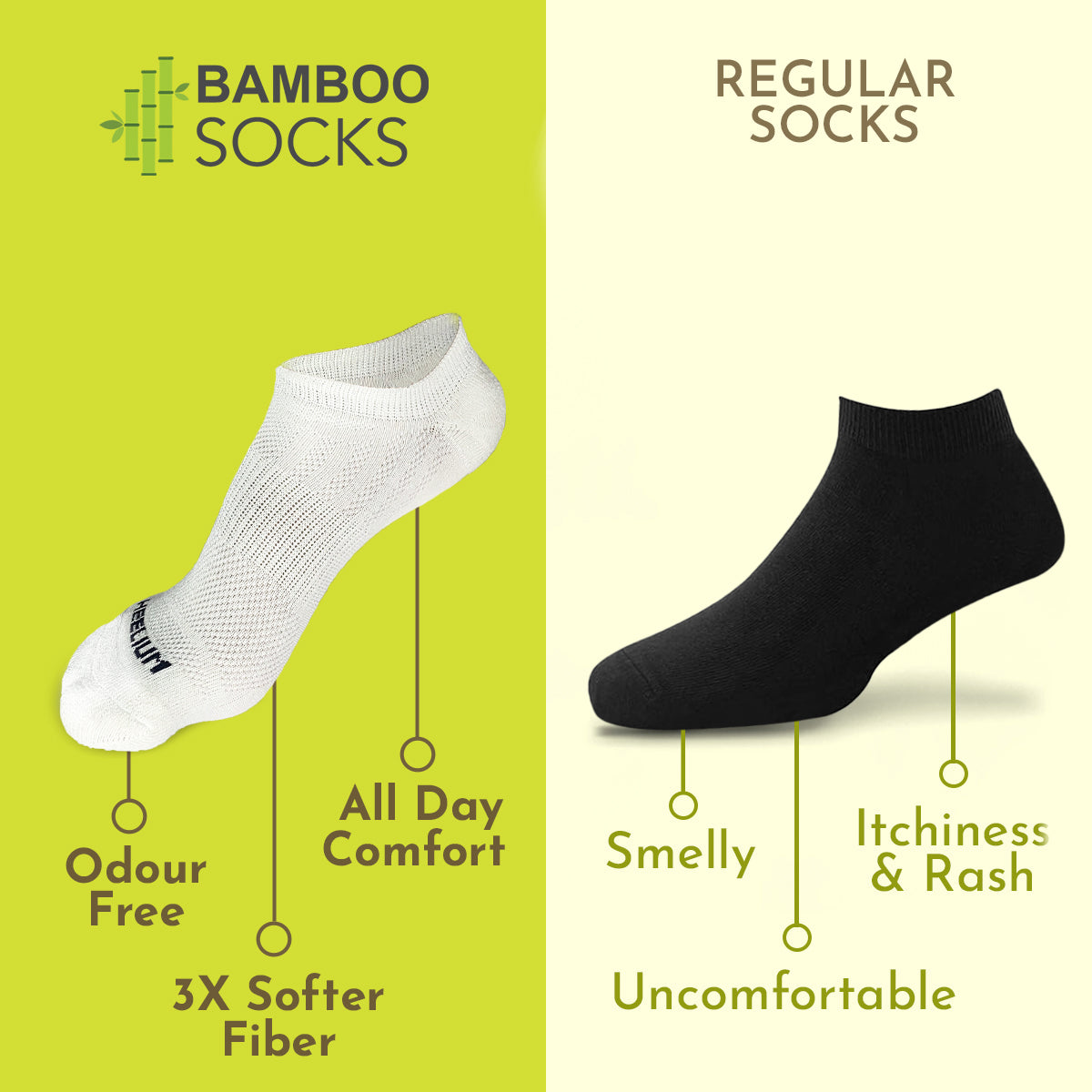 Heelium Bamboo Zero Socks for Men - 2 Pairs