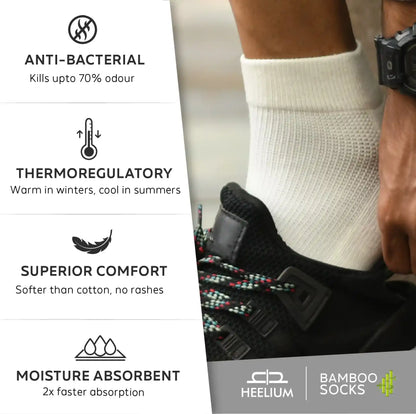 Heelium Bamboo Quarter Socks - 2 Pairs
