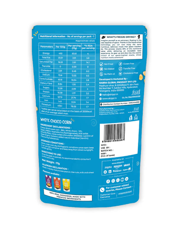 Skippi White Choco Skippi Crispy Crazy Corn - PUSHMYCART