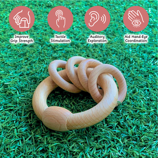 Ariro Toys Wooden Rattle - Circular Natural