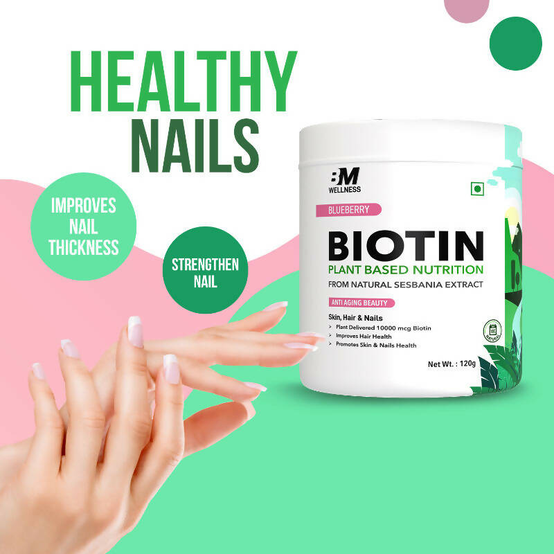 BM Wellness Plant Based Biotin 10000+ Mcg Blueberry