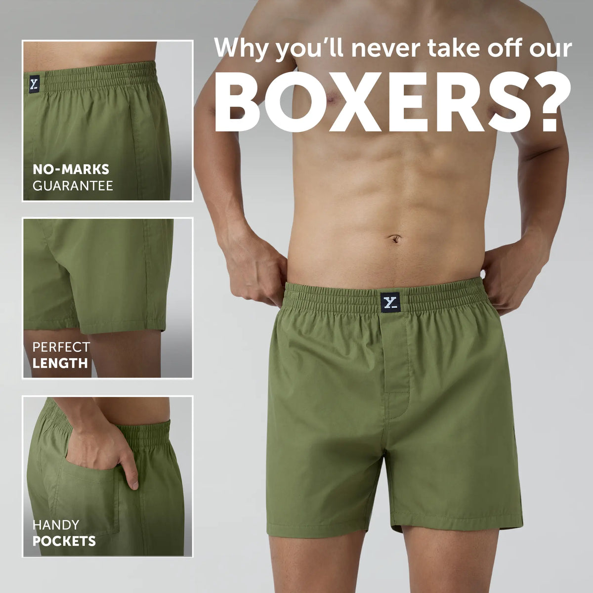 XYXX Pace Cotton Boxer Army Green - view 2