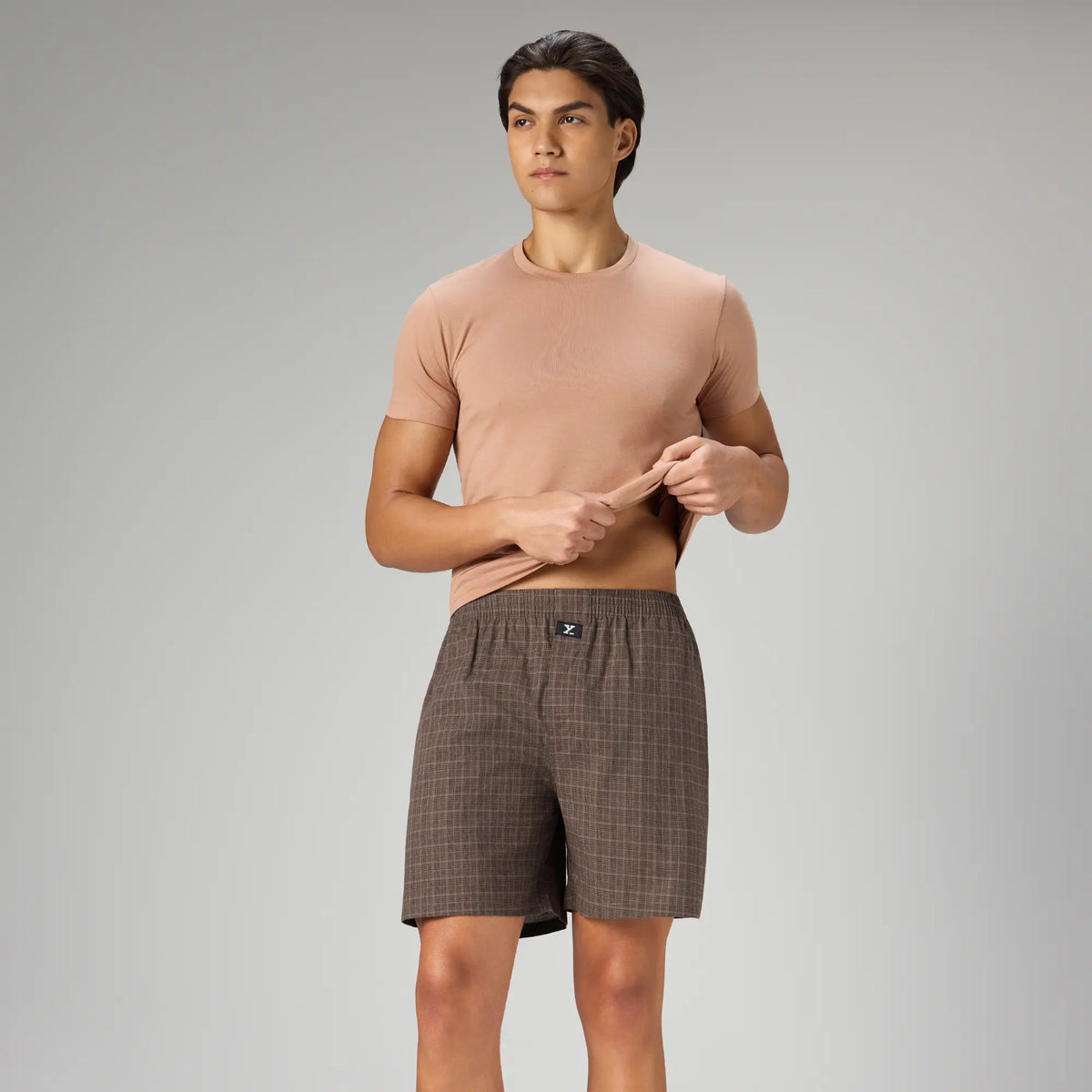 XYXX Printed Outer Boxers - Walnut Brown - view 3