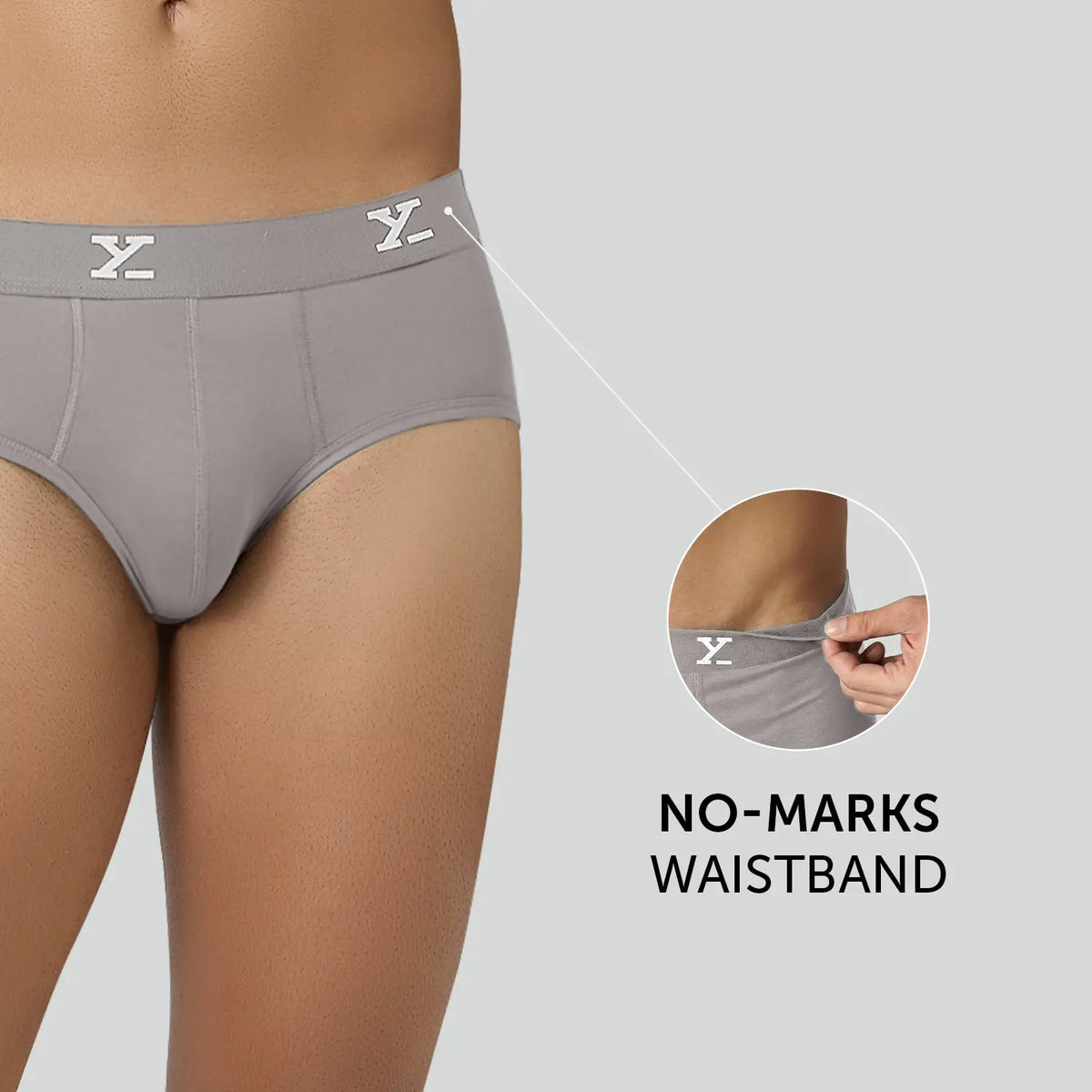 XYXX Cloudsoft Modal Briefs - Ash Grey - view 4