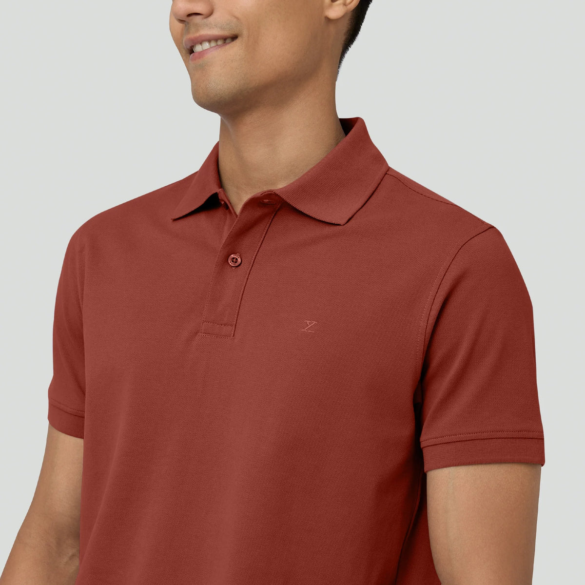 XYXX Combed Cotton Polo T-shirt - Brick Red - view 5
