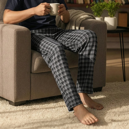 XYXX Checkmate Combed Cotton Pyjamas Crypto Black